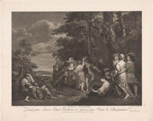 Paysage avec des figures dansantes - René Jacques Le Charpentier