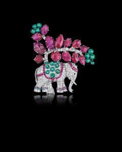 Broche éléphant Art Déco