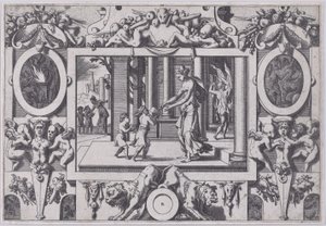 Les enfants de Médée et Jason donnent à Créuse le présent fatal, 1563 - Rene Boyvin