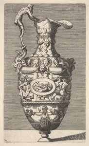 Vase avec un dieu de la rivière dans un médaillon ovale, 17ème siècle