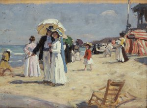 Couple sur la plage à Cabourg
