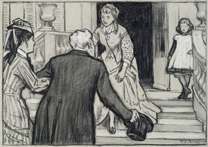 La visite, illustration de La Jeune Fille Bien Élevée par René Boylesve