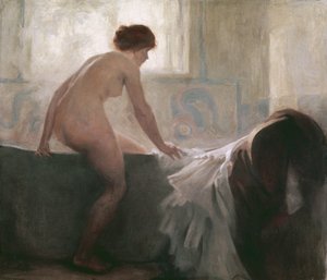 Femme se baignant