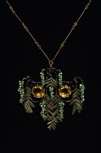 Art Nouveau: collier en or, topaze et émaux - Rene Jules Lalique