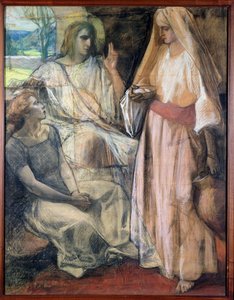 Le Christ dans la maison de Marthe et Marie, 1924 (pastel sur papier) - Rene Marie Castaing