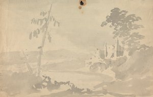 Paysage avec château et rivière - Rev. William Gilpin