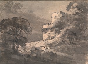 Paysage avec un château en ruine à droite - Rev. William Gilpin