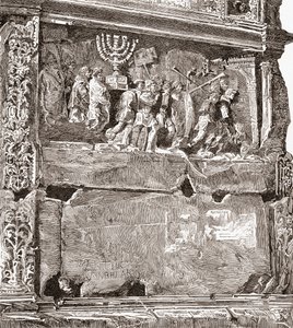 Bas-relief du panneau sud "Les dépouilles de guerre", montrant la procession triomphale, sur l