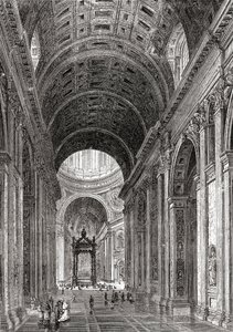 Intérieur de la basilique Saint-Pierre, Cité du Vatican, Rome, Italie à la fin du 19e siècle - Reverend Samuel Manning
