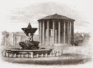 Temple de Vesta, Forum romain, Rome, Italie à la fin du XIXe siècle. Tiré de 
