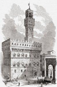 Le Palazzo Vecchio, Florence, Toscane, Italie à la fin du 19ème siècle. De Italian Pictures par le Rév. Samuel Manning, publié vers 1890