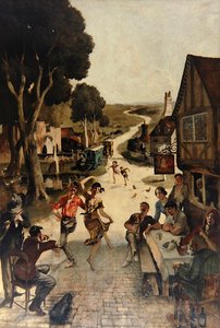 Scène rustique : Villageois dansant