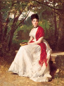 Portrait de Teresa Vergara, épouse du peintre, assise dans un jardin