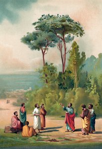 Platon et ses disciples dans les jardins de l
