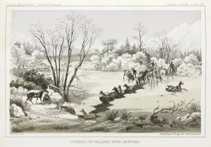 Traversée de la rivière Hellgate, Montana, USA, 6 janvier 1854