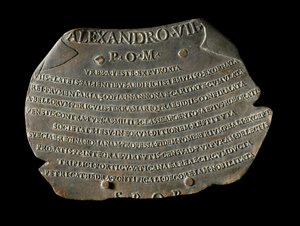 Plaque en bronze médiévale pour célébrer l