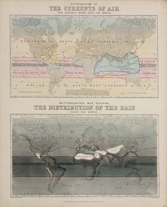 Deux cartes météorologiques, vers 1850