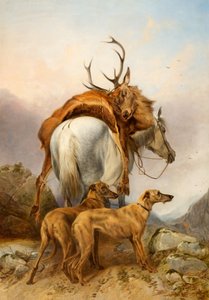 Un poney portant un cerf mort - Richard Ansdell