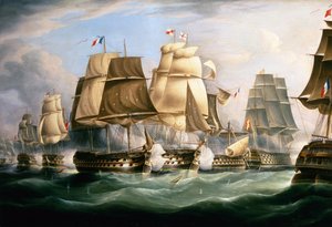 La bataille de Trafalgar, 21 octobre 1805, au milieu de la journée