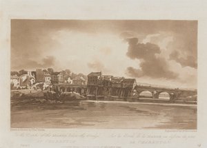 Sur les rives de la Marne sous le pont de Charenton 1803 ; Planche 19 des Vues de Paris, le volume Emanuel traçant la planche B1981.25.2628