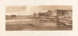 Vue du Louvre et du Pont des Tuileries, prise du Pont Neuf. 1802; Planche 2 de Vues de Paris, le Volume Emanuel Tracé de la planche, B1981.25.2613