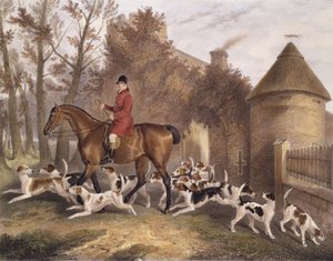 W. Sebright, chasseur des Milton Hounds, gravé par J.W. Giles, 1839