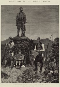 Illustrations de la Question de Dulcigno, Avant-poste monténégrin à Pecorica, sur la route entre Scutari et Antivari