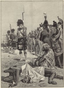 Les 42ème Highlanders gardant des prisonniers français