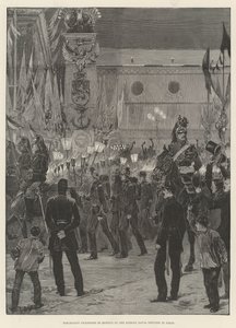 Procession aux flambeaux en l