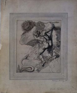 Un homme piégé entre un lion et un serpent - Richard Cosway
