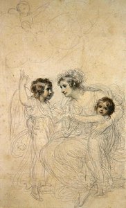 La comtesse de Hopetoun avec ses filles Jasmin et Lucy - Richard Cosway