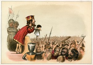 Le roi Édouard Ier présentant son fils comme prince de Galles - Richard Doyle
