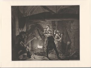 Famille dans une forge