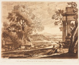 Liber Veritatis : No. 133, Un paysage, avec du bétail, et l