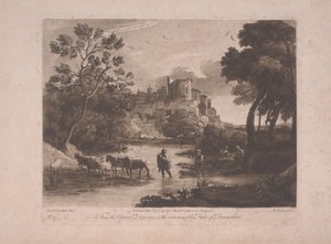 Vue de Tivoli au coucher du soleil, publiée en 1775