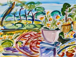Fleurs sur le patio, 2022