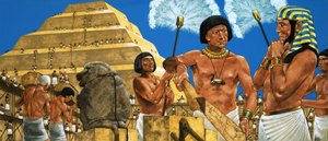 Imhotep, astronome et architecte, avec le pharaon Zoser