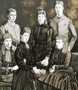 La princesse Alexandra de Danemark, épouse du roi Édouard, et sa famille de cinq enfants
