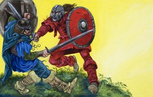 Le Chevalier rouge frappe Balin d