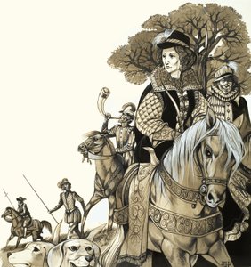 La jeune Elizabeth I à la chasse - Richard Hook