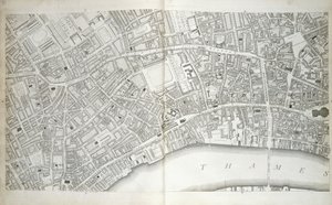 Planche du "Plan des villes de Londres et Westminster, le Borough de Southwark, et les parties adjacentes", c.1792-1799