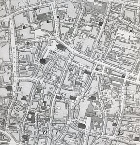 Plan de rue de Londres autour de Guildhall