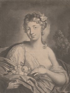 Printemps : une jeune femme tenant des fleurs dans son manteau, 1775 - Richard Houston