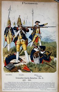 Grenadiers et officiers prussiens en 1745, c.1890