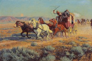 Diligence poursuivie par des Indiens à cheval, 1912
