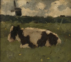 Vache au repos avec un moulin - Richard Nicolaüs Roland Holst