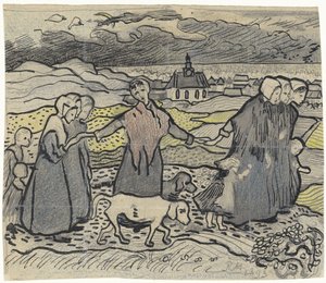 Femmes de pêcheurs dans les dunes