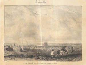 Abbeville - Vue prise de la route de Calais - Richard Parkes Bonington