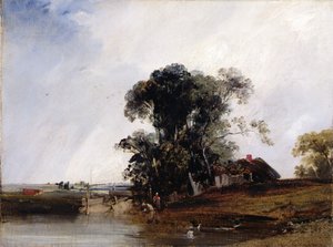 Paysage avec un étang, vers 1825-26