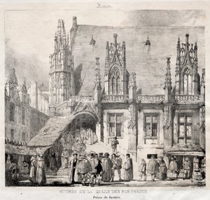 Rouen : Entrée de la Salle des Pas Perdus, Palais de Justice - Richard Parkes Bonington